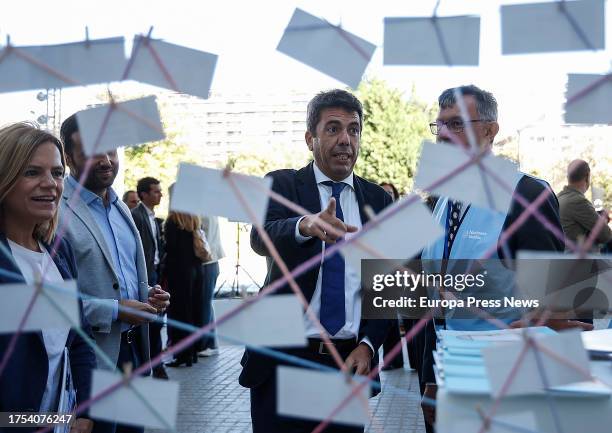 Government delegate Pilar Bernabe , and the president of the Generalitat Valenciana, Carlos Mazon , during the celebration of United Nations Day, at...