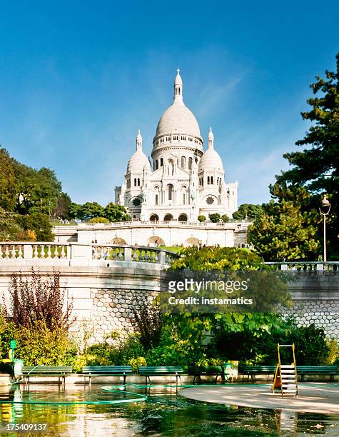 sacré-coeur de montmartre in paris - basilique du sacre coeur montmartre stock pictures, royalty-free photos & images