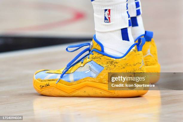 Los Angeles Clippers guard Russell Westbrook sneakers during a NBA game between the Portland Trail Blazers and the Los Angeles Clippers on October...