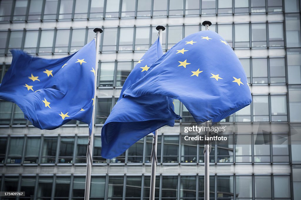 European flags.