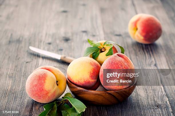 peaches - peach stock pictures, royalty-free photos & images