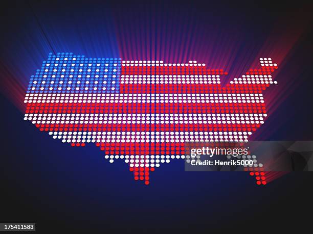 map of the us - led style - world democracy stock pictures, royalty-free photos & images