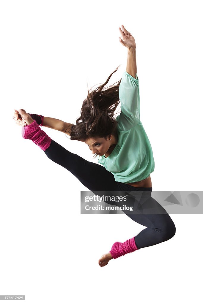 Female dancer jumping