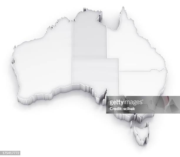 australia map with states white version - australia map stock pictures, royalty-free photos & images