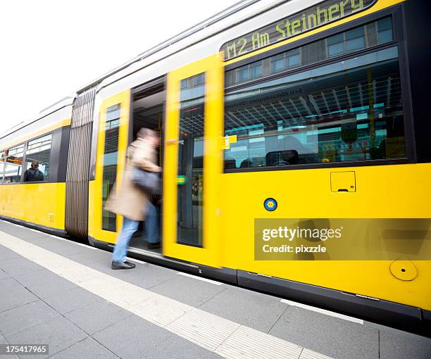 berlin germany tram public transport - vehicle door stock pictures, royalty-free photos & images