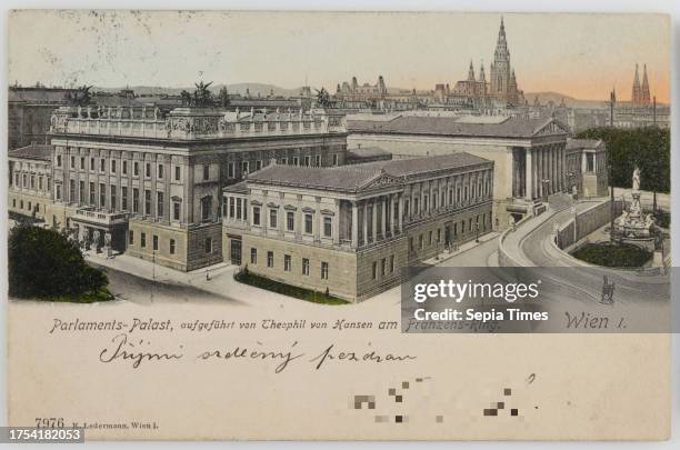 1st, Dr.-Karl-Renner-Ring 3 - Parliament, picture postcard, Carl Ledermann jun, Manufacturer cardboard, hand-colored, collotype, inscription, TO,...