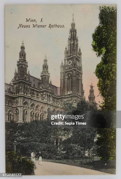 Vienna, I. Neues Wiener Rathaus, Wolf, Vereinigte Kunstanstalten, Vienna, Producer, Date around 1907, paperboard, hand colorised, Collotype,...