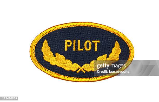 pilot patch - embroidery letters stock pictures, royalty-free photos & images