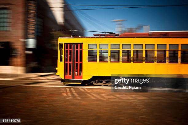 historic tram car in tampa florida - tampa stock pictures, royalty-free photos & images