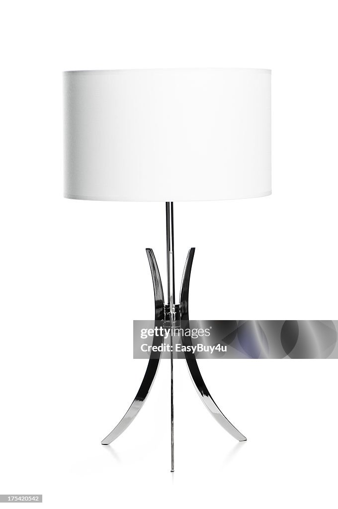 White and chrome lamp