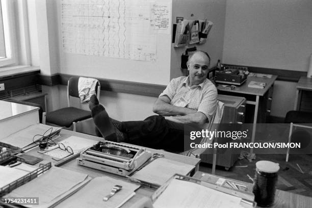 Photographe de presse couvrant les Jeux Olympiques d'été de Moscou, en juillet 1980.