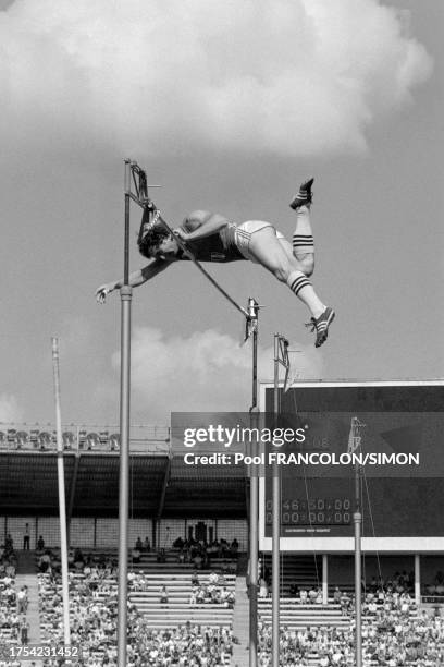 épreuve de saut à la perche des Jeux Olympiques d'été de Moscou, le 28 juillet 1980.