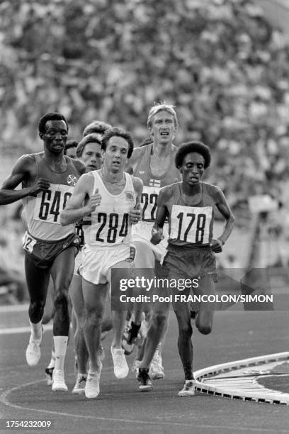 épreuve masculine du 10000m aux Jeux Olympiques d'été de Moscou, le 1er août 1980.