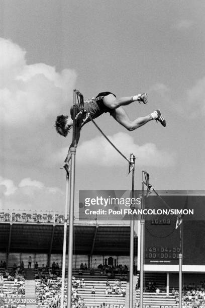 épreuve de saut à la perche des Jeux Olympiques d'été de Moscou, le 28 juillet 1980.