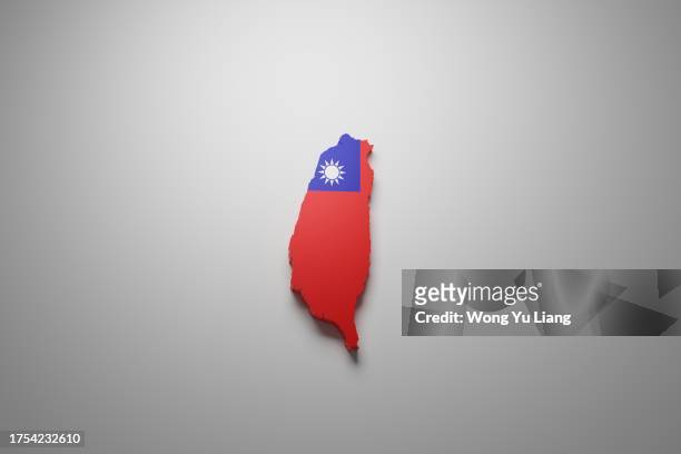 taiwan (chinese taipei) map flag - taiwan icon stock pictures, royalty-free photos & images