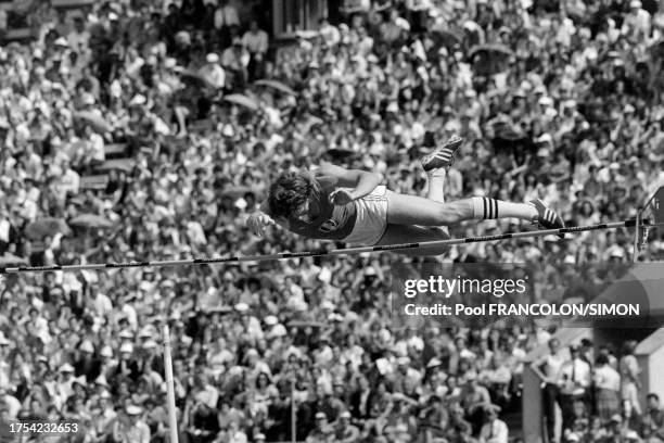 épreuve de saut à la perche des Jeux Olympiques d'été de Moscou, le 28 juillet 1980.