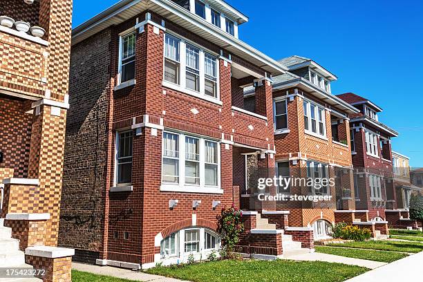 deux appartements à archer heights, à proximité de chicago - chicago townhouses photos et images de collection