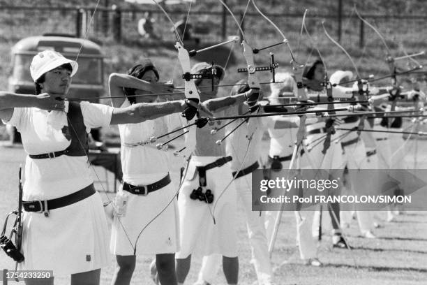 épreuve féminine de tir à l'arc des Jeux Olympiques d'été de Moscou, le 30 juillet 1980.