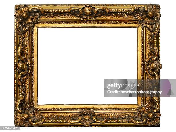 gilded wooden frame - gilded stock pictures, royalty-free photos & images