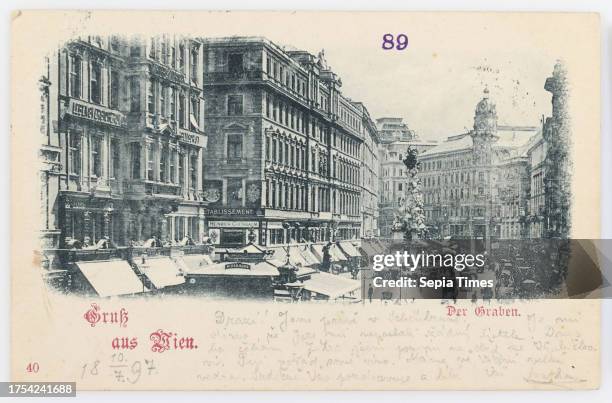 Greeting from Vienna. The Graben, Carl Ledermann Jr, Producer paperboard, Collotype, Media and Communication, 1st District: Innere Stadt, the usual...