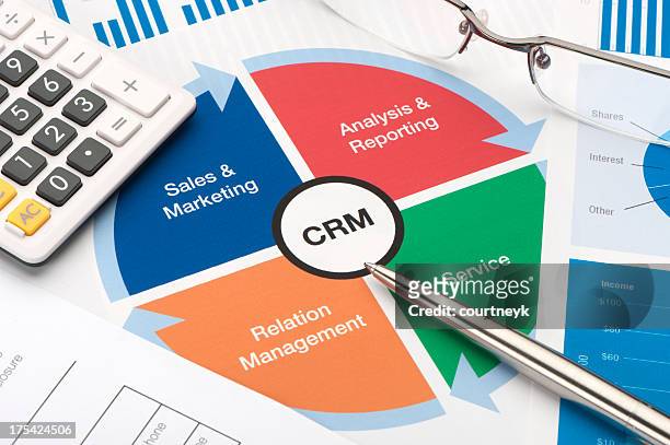 customer relationship management business-chart - customer relationship management stock-fotos und bilder