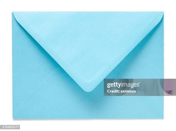 blue envelope - envelope stockfoto's en -beelden