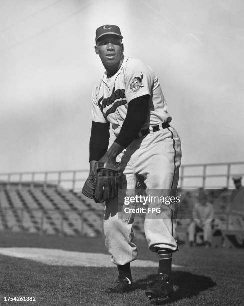 Portrait of Luscious "Luke" Easter , First Baseman for the Cleveland Indians of the American League during Major League Baseball Spring Training...