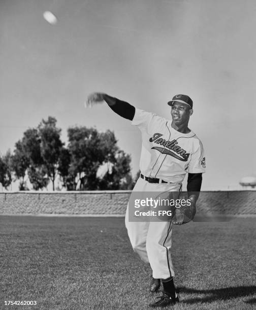 Portrait of Luscious "Luke" Easter , First Baseman for the Cleveland Indians of the American League during Major League Baseball Spring Training...
