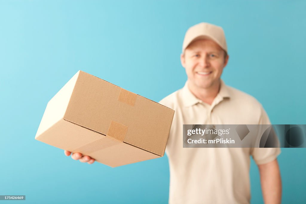 Smiling delivery person