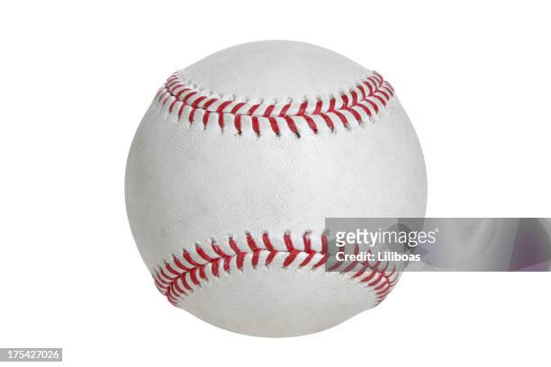 baseball & softball-serie (auf weiss mit clipping path - baseball spielball stock-fotos und bilder