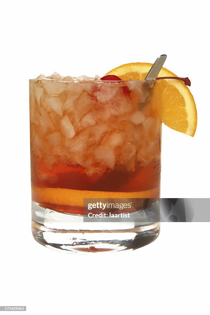 Cocktails on white: Old Fashioned.