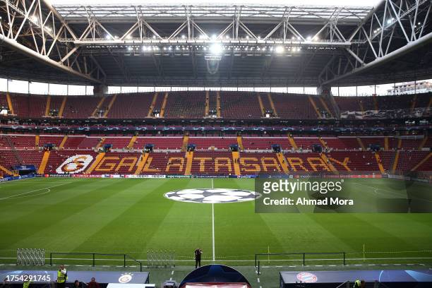 General view inside the stadium prior to the UEFA Champions League match between Galatasaray A.S. And FC Bayern München at Ali Sami Yen Arena on...