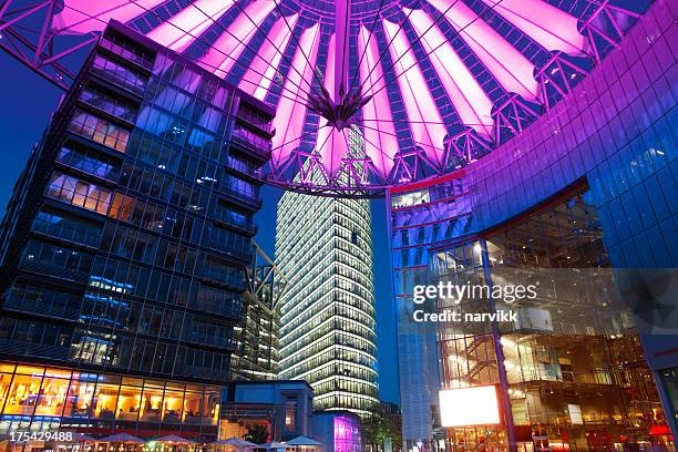 modern architecture in berlin - sony centre stock pictures, royalty-free photos & images