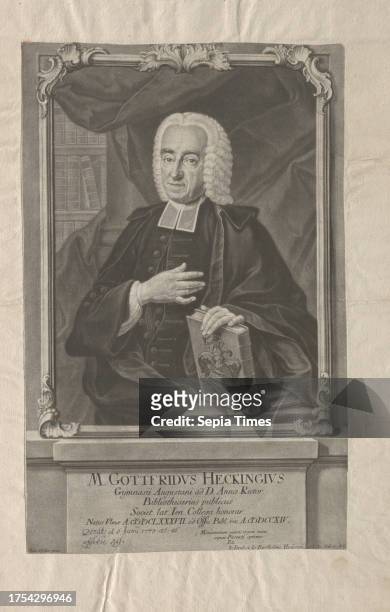 Gymnasii Augustani ad D. Annae Rector Bibliothecarius publicus Societ. Lat. Ien. Collega honorar. Natus Ulmae ', Date before 1767, paper, mezzotint,...