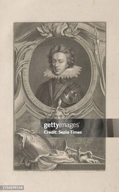 Jakob Houbraken , copper engraver, J. & P. Knapton, publishing house paper, copperplate engraving, height 50, 2 cm, width 31, 8 cm, plate size 37,...