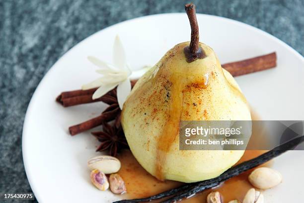 poached pear - anise plant stock pictures, royalty-free photos & images