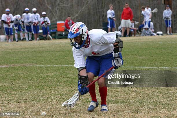 ball on the ground - lacrosse stock pictures, royalty-free photos & images