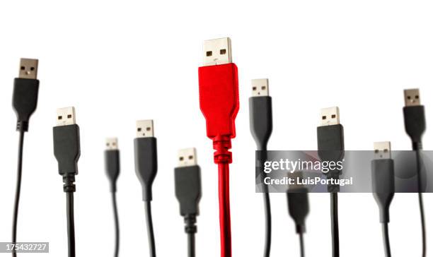standing out from the crowd - usb cable stock pictures, royalty-free photos & images