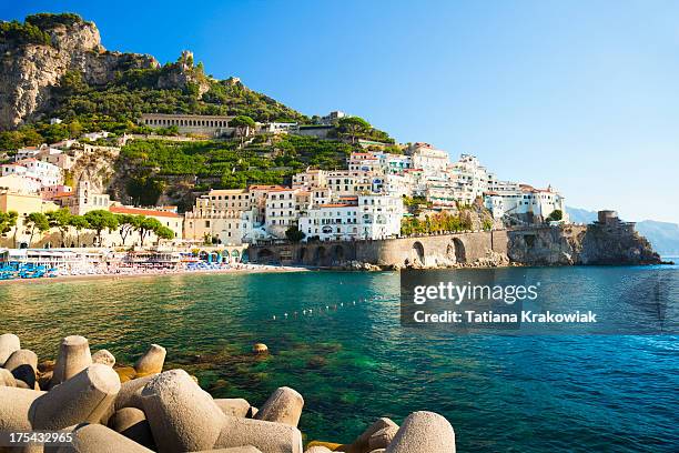 amalfi coast, italy - stone town stock pictures, royalty-free photos & images