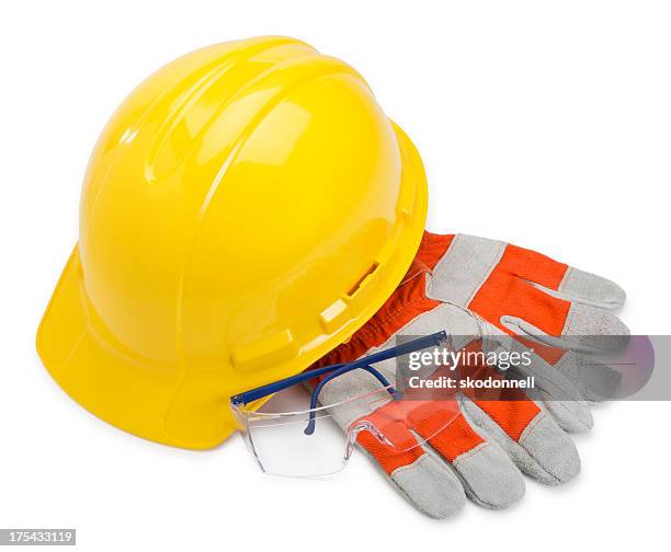 construction equipment on white - safety equipment stock pictures, royalty-free photos & images