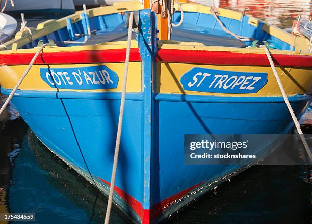 st tropez boat - st tropez stockfoto's en -beelden