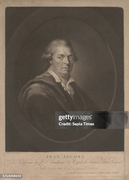 Professeur de l'Academie Royal des beaux Arts à Vienne', Jakob Friedrich de Clerk , mezzotint artist paper, mezzotint, height 40, 6 cm, width 30, 3...