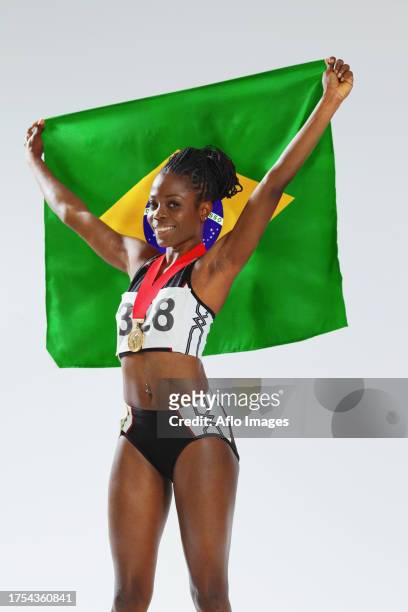 female athlete holding a brazilian flag - life after stroke awards 2011 stock pictures, royalty-free photos & images