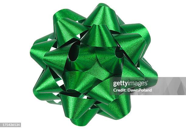 green holiday bow - bow stockfoto's en -beelden