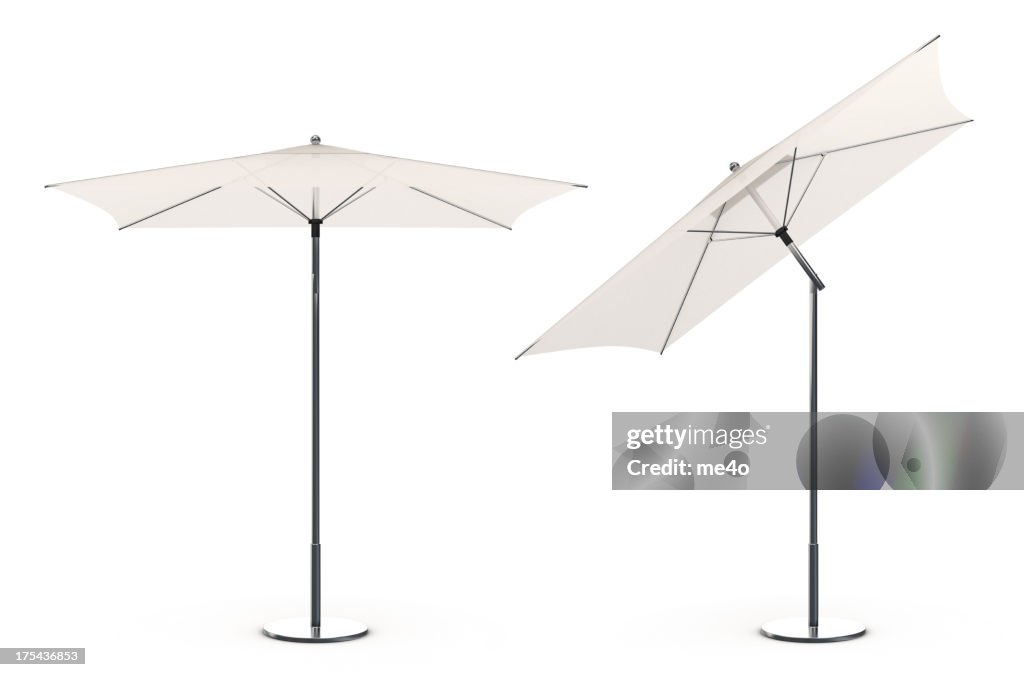 3d White beach umbrella