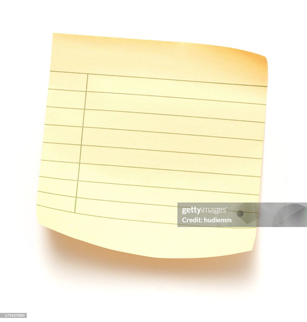 Sticky note paper isolated on white background