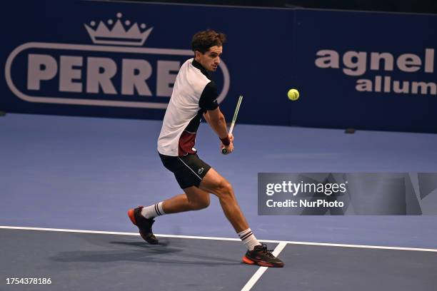 Pierre-Hugues Herbert of France during the qualification round at ATP Challenger ''Trofeo Perrel-Faip'' 2023 at Italcementi Sports Center on October...