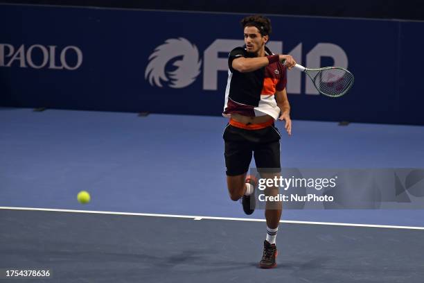 Pierre-Hugues Herbert of France during the qualification round at ATP Challenger ''Trofeo Perrel-Faip'' 2023 at Italcementi Sports Center on October...