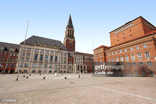 town hall and theatre kiel, germany - kiel stock pictures, royalty-free photos & images