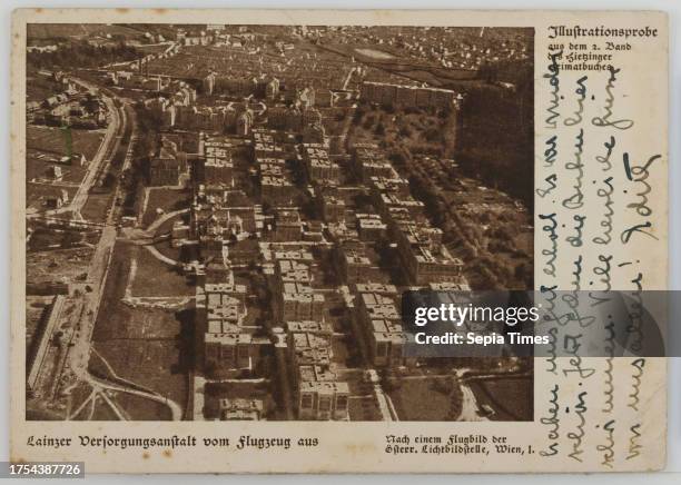 Versorgungsheimplatz - Pflegeheim Lainz, aerial view, picture postcard, Österreichische Lichtbildstelle, realization paperboard, halftone print,...